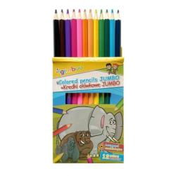 Kredki ołówkowe GIMBOO Jumbo, sześciokątne, 12szt., mix kolorów