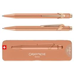 Długopis CARAN D'ACHE 849 Brut Rose, M, w pudełku, różowe złoto