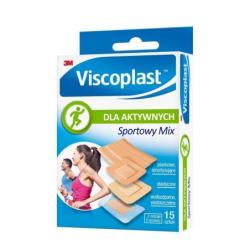Plaster sportowy VISCOPLAST 15 sztuk, wodoodporny, elastyczny, do ochrony skóry podczas treningów i zawodów
