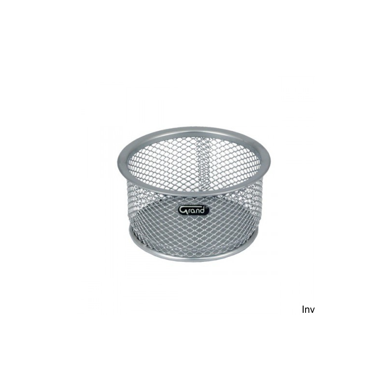 Pojemnik na spinacze metalowy srebrny Grand GR-010S