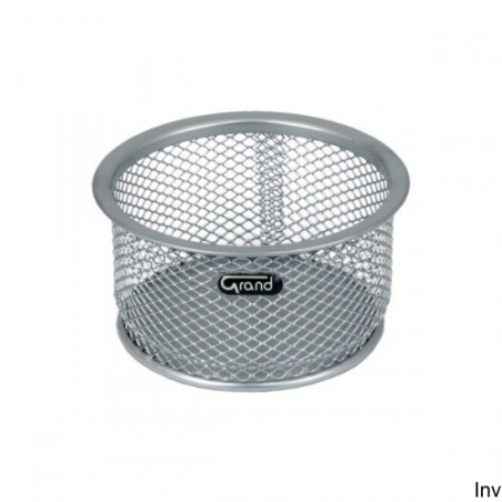 Pojemnik na spinacze metalowy srebrny Grand GR-010S