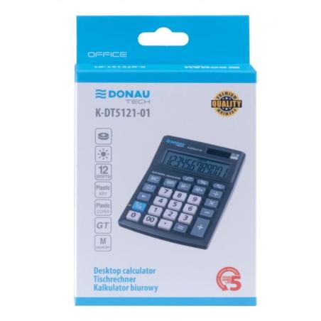 Kalkulator biurowy DONAU TECH OFFICE, CI-CMB1201BK, 12-cyfr. wyświetlacz, wym. 137x101x30mm, czarny