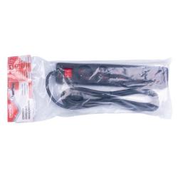 Przedłużacz OFFICE PRODUCTS, 5 gniazd, 3m, z uziemieniem i wyłącznikiem, czarny