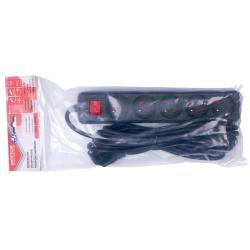 Przedłużacz OFFICE PRODUCTS, 5 gniazd, 5m, z uziemieniem i wyłącznikiem, czarny