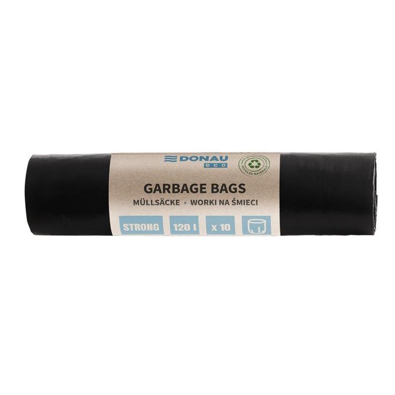 Worki na śmieci DONAU ECO, mocne (LDPE), 120l, 10 szt., czarne