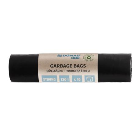 Worki na śmieci DONAU ECO, mocne (LDPE), 120l, 10 szt., czarne