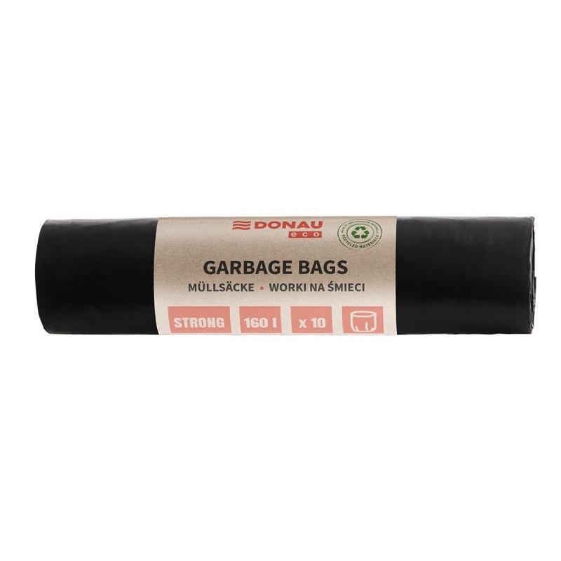 Worki na śmieci DONAU ECO, mocne (LDPE), 160l, 10 szt., czarne
