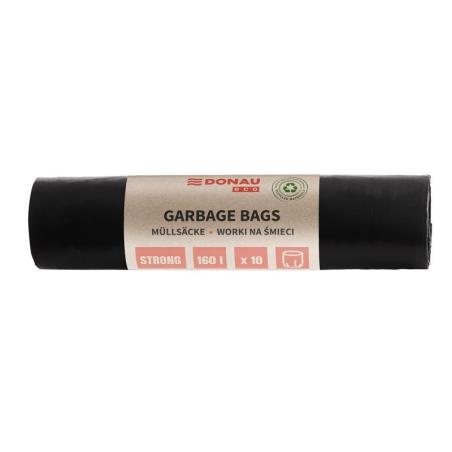 Worki na śmieci DONAU ECO, mocne (LDPE), 160l, 10 szt., czarne