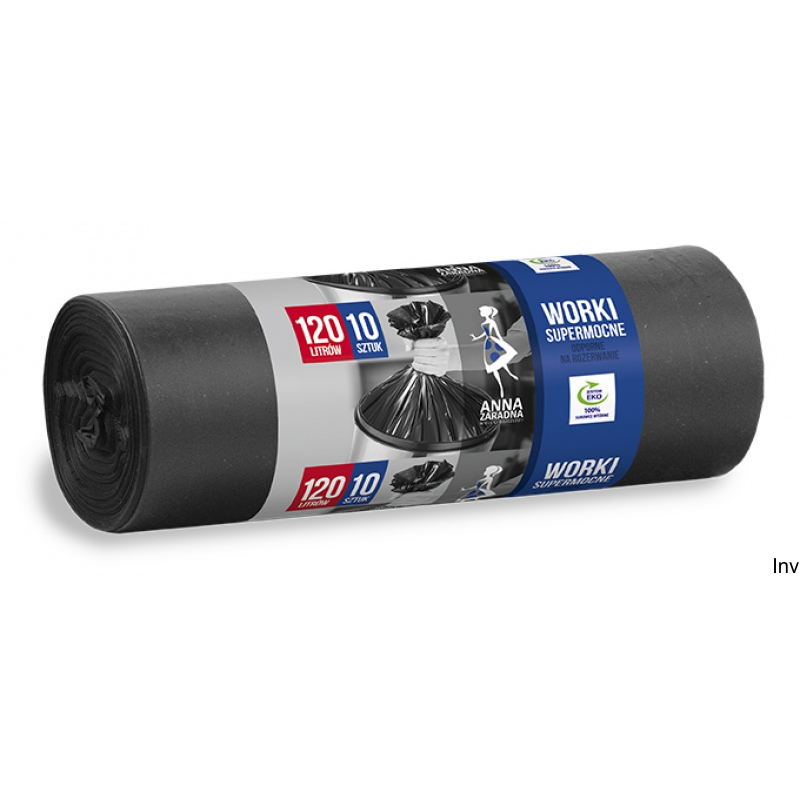 Worki na śmieci 120l czarne LDPE 10 sztuk Stella