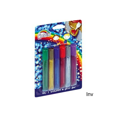 Klej brokatowy Fiorello 6 kolorów x 13 ml 170-2232