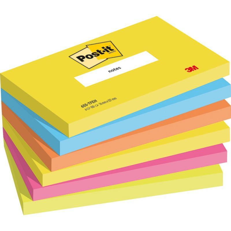 Karteczki samoprzylepne Post-it, ENERGETIC, 76x127mm, 6x100 kart.