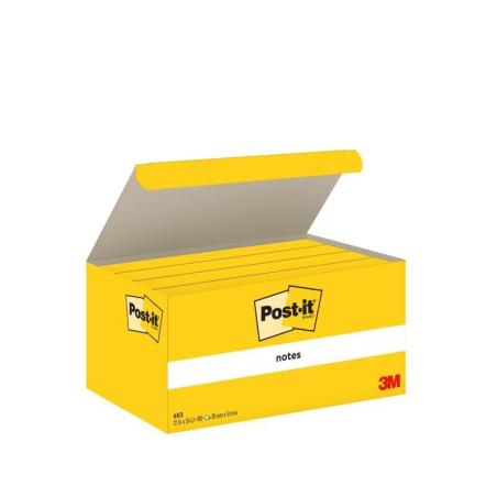 Karteczki POST-IT, klasyczne, 38x51mm, 3x100 kart., żółte