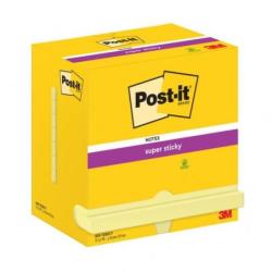 Karteczki samoprzylepne POST-IT Super Sticky (655-S), 127x76mm, 12x90 kartek, jaskrawo żółte