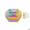 Notes sześciokątne StickN, 61x70 mm, mix 5 kolorów neonowych i białych, 250 kartek