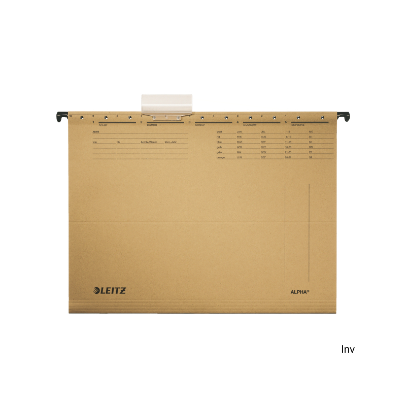 Teczki zawieszane Leitz Alpha A4 siarczanowy 250 gsm, 100% z recyklingu, certyfikat BLAUE ENGEL