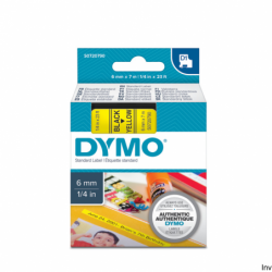 Taśma DYMO D1 - 6 mm x 7 m, czarny / żółty S0720790 do drukarek etykiet