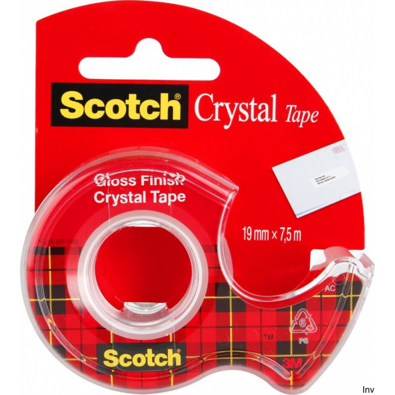 Taśma biurowa Scotch 3M Crystal Clear, transparentna, 19 mm, 7,5 m