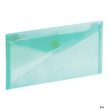 Teczka kopertowa na zatrzask DL zielona Grand 225 x 124 mm polipropylenowa