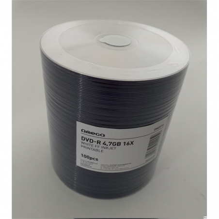Płyta OMEGA DVD-R 4,7GB 16X Printable do nadruku White Inkjet (100 sztuk)