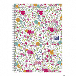 Kołonotatnik B5 60 kartek linia/tagi FLORAL Oxford