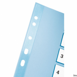 Przekładki kartonowe Mylar A4 1-10 białe 160 g/m² z indeksami Esselte
