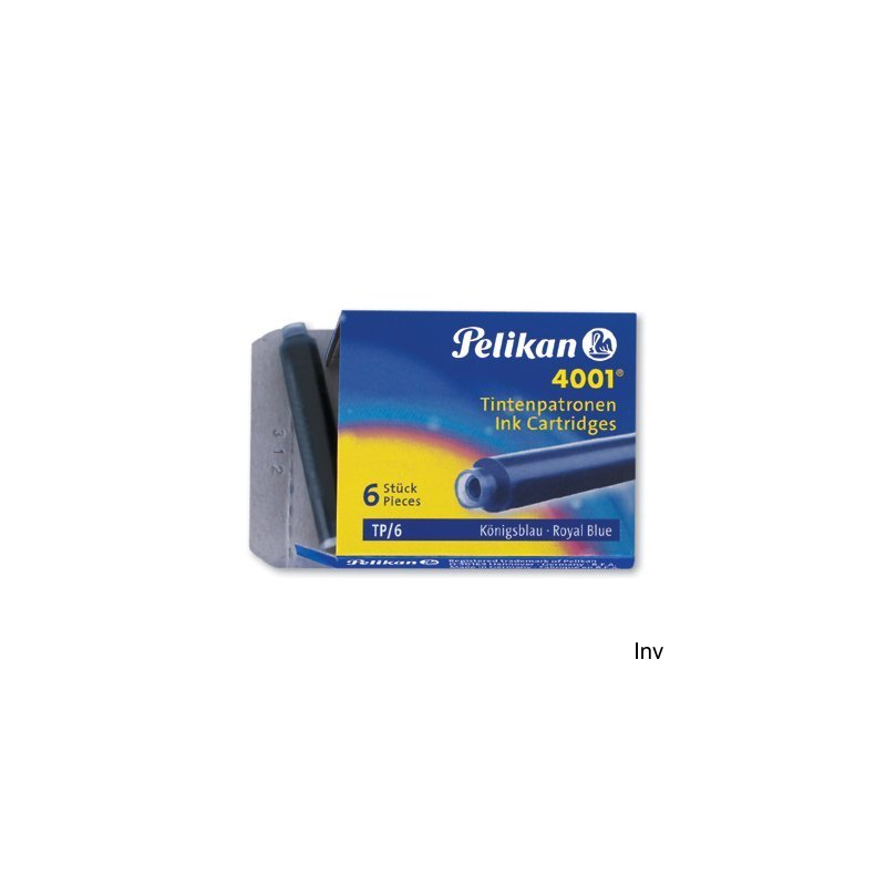 Naboje atramentowe Pelikan TP/6 niebieskie 301176 - opakowanie 1 sztuka