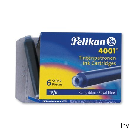 Naboje atramentowe Pelikan TP/6 niebieskie 301176 - opakowanie 1 sztuka