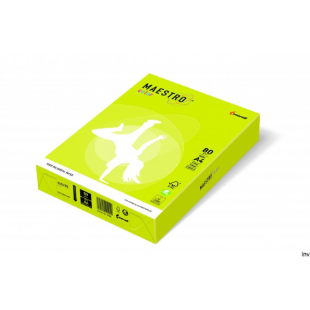 Papier xero Maestro Color A4 80g neonowy żółty, opakowanie 250 arkuszy