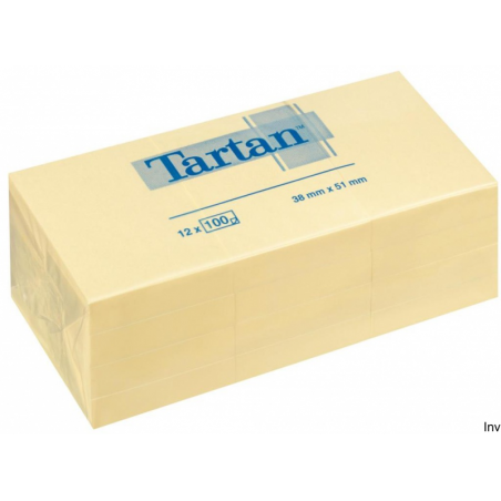 Post-It 3M Bloczek żółty 38x51 mm, 12 sztuk do notatek i przypomnień