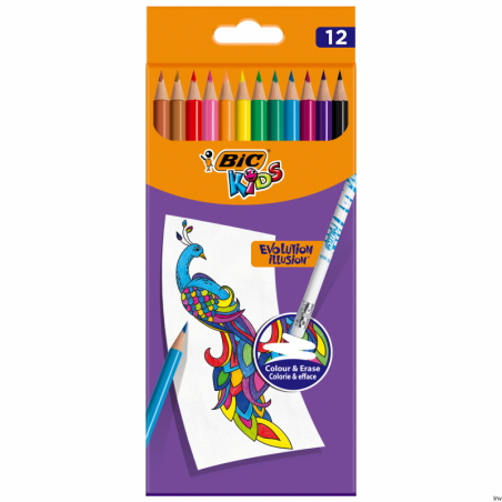 Kredki ołówkowe BIC Kids Evolution Illusion, nietoksyczne, bezdrzewne, 12 sztuk