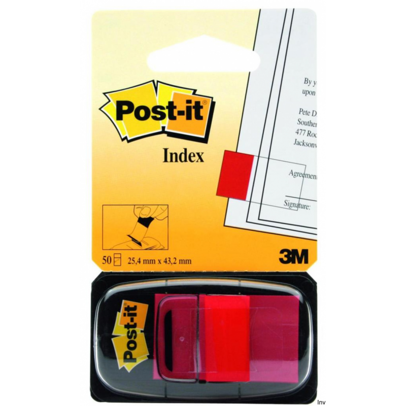 Post-It 3M zakładki indeksujące czerwone 25x43mm 50 sztuk