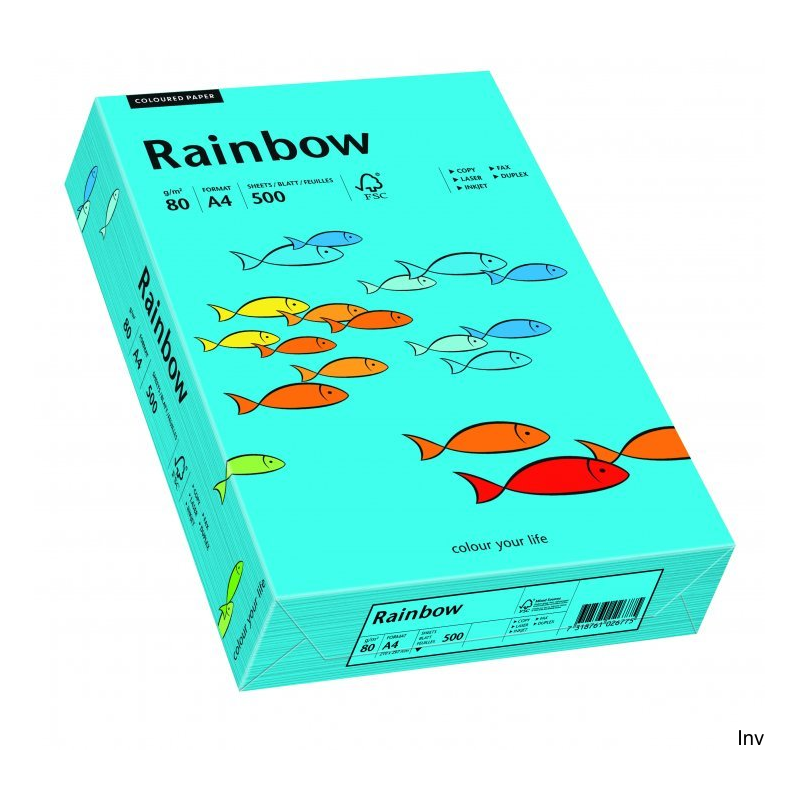 Papier ksero kolorowy Rainbow niebieski A4 80 g, 1 ryza