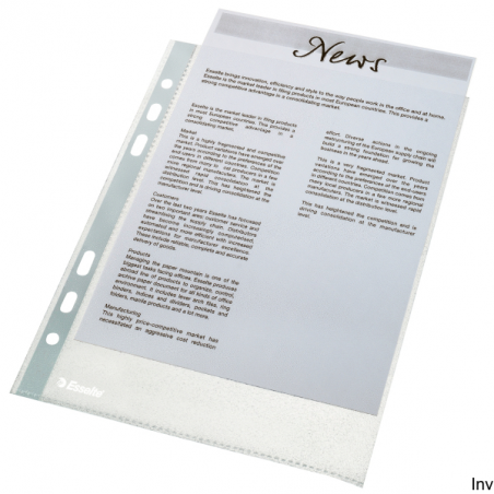 Koszulki groszkowe A5 Esselte, 43 mikrony, 100 sztuk, otwierane od góry, multiperforowane