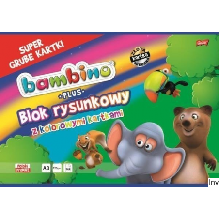 Bambino Blok rysunkowy A3 16 kartek złota i srebrna krawędź ST.MAJEWSKI