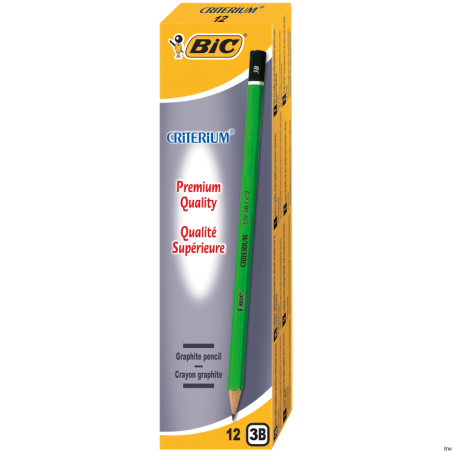 Ołówek grafitowy BIC Criterium 550 3B, 12 sztuk, wykonany z materiałów z recyklingu