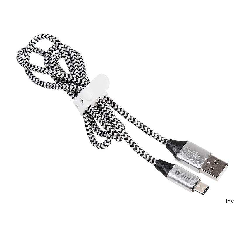 Kabel USB 2.0 Type-C A Male 1m czarny-szary Tracer