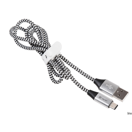 Kabel USB 2.0 Type-C A Male 1m czarny-szary Tracer