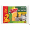 Gąbka do zmywania Scotch-Brite, uniwersalna do trudnych zabrudzeń, 6 sztuk, żółta