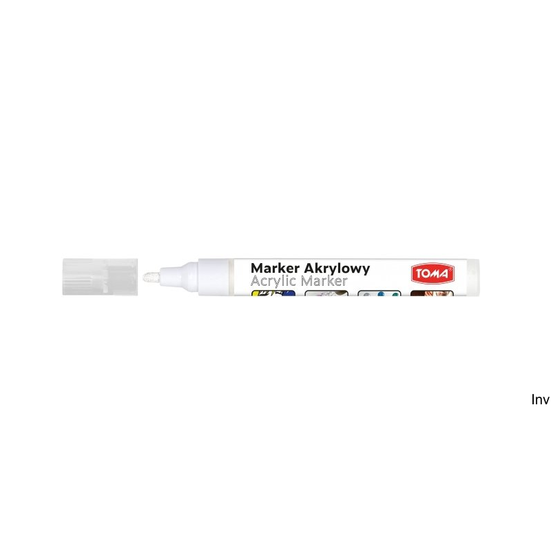 Marker akrylowy Toma biały 2-5mm fibrowa końcówka do zdobienia i malowania