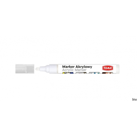 Marker akrylowy Toma biały 2-5mm fibrowa końcówka do zdobienia i malowania