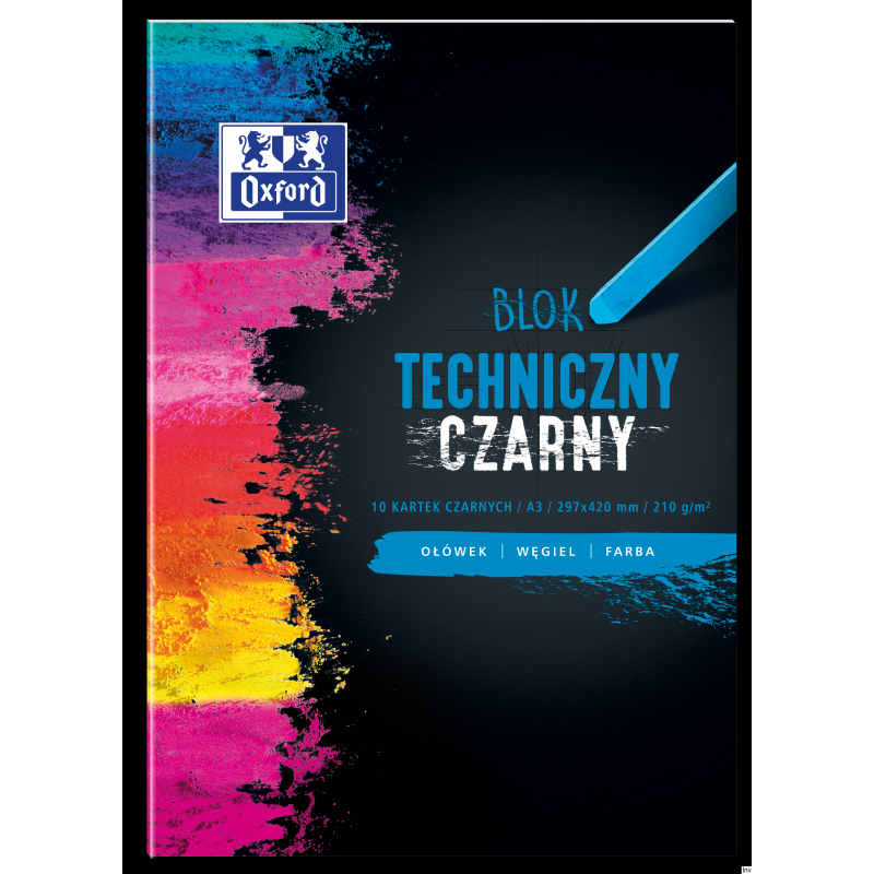 Blok techniczny Oxford A3 10 arkuszy 210g czarny