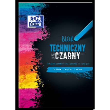 Blok techniczny Oxford A3 10 arkuszy 210g czarny