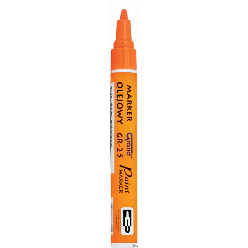 Marker olejowy Grand GR-25 pomarańczowy 1,8 mm, wodoodporny, 12 sztuk