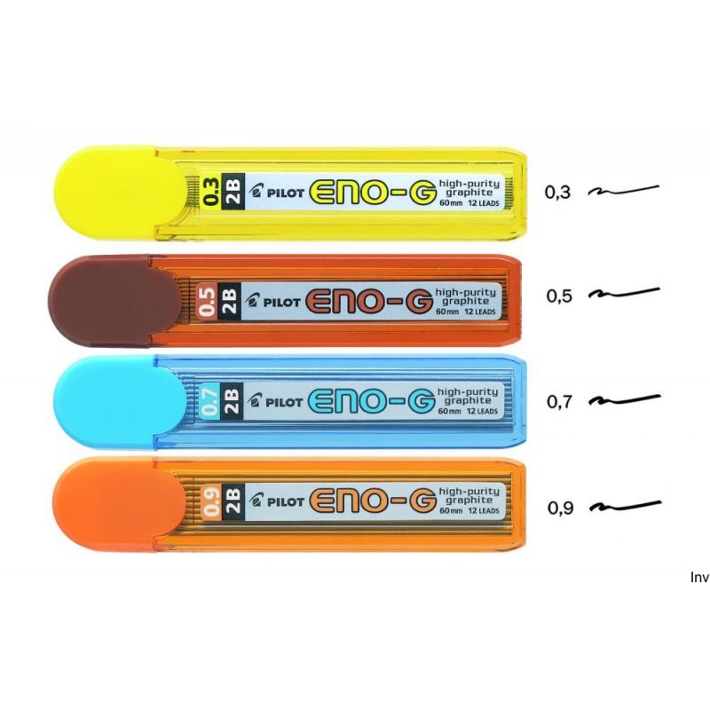 Grafity 0,3 mm 12 sztuk twardości B, 2B, 3B, 4B, H, HB, 2H, 3H, 4H Pilot