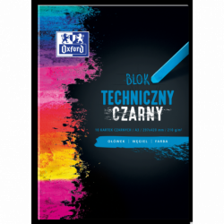 Blok techniczny Oxford A3 10 arkuszy 210g czarny
