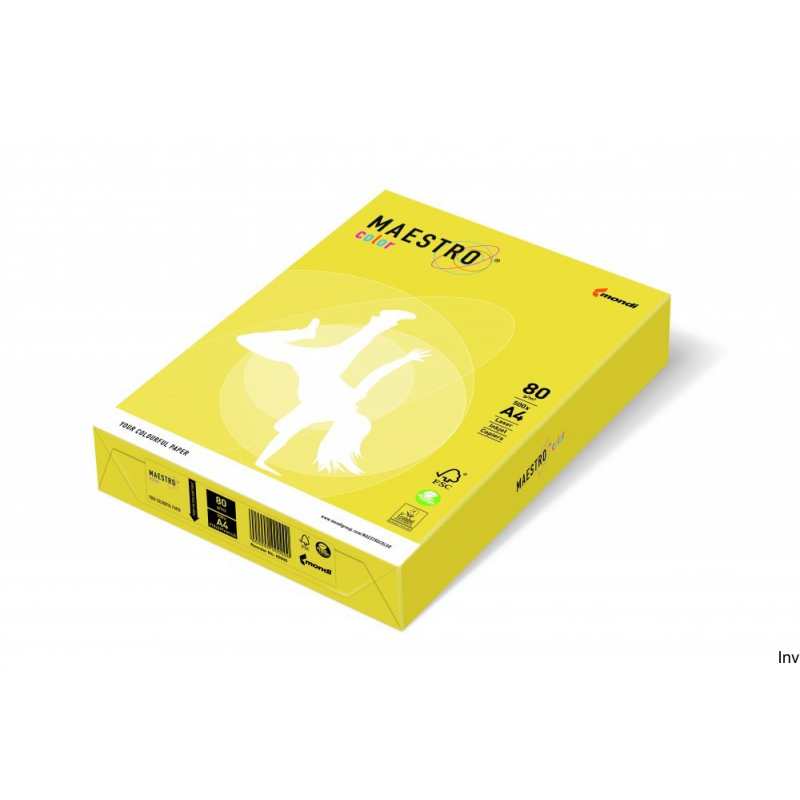 Papier xero Maestro A4 80 g kanarkowy 250 arkuszy