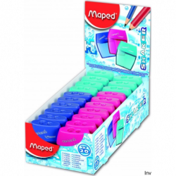 Temperówka SHAKER 2 z 2 otworami i pojemnikiem na ścinki, kolor mix, Maped, opakowanie 20 sztuk