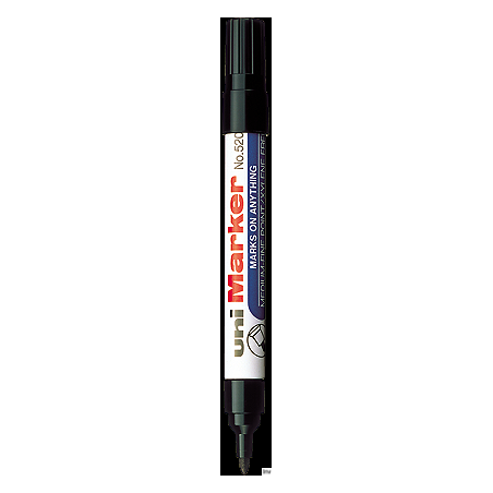 Marker permanentny Uni NO-520 czarny okrągły 1,0-3,0 mm, szybkoschnący, ekologiczny, aluminium