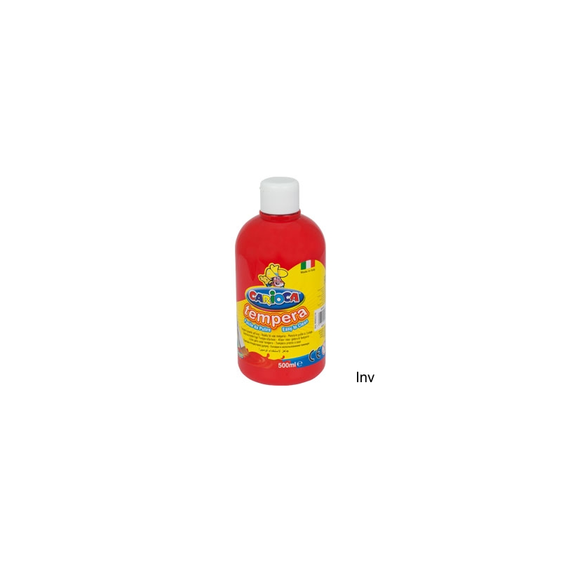 Farba tempera Carioca 500 ml czerwona do malowania na papierze, kartonie i drewnie