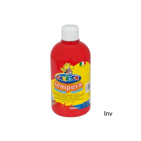 Farba tempera Carioca 500 ml czerwona do malowania na papierze, kartonie i drewnie